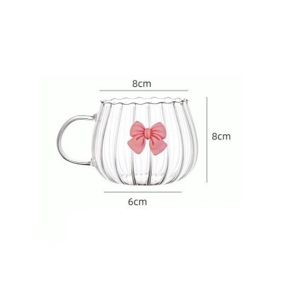 Szklanka ryflowana tulips z kokardką do kawy, drinków 1szt 350ml SZK158