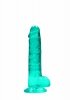 7 / 19 cm Realistic Dildo With Balls - Turquoise