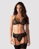 Bielizna-838-SEG-1 komplet 3-częściowy czarny  S/M