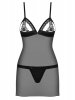 Bielizna-865-CHE-1 koszulka i stringi  S/M
