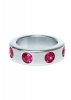 Pierścień-Metal Cock Ring with Pink Diamonds Medium