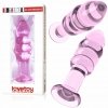 KOREK ANALNY SZKLANY FAŁDY SONDA RÓŻOWY 14 CM 