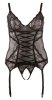 CZARNY GORSET PLUS OTWARTE STRINGI SEXY XXXL [3XL]