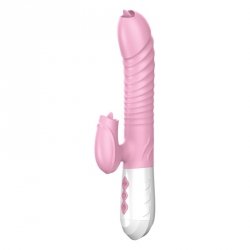 Wibrator Króliczek Masażer Posuwisty Podgrzewany 22cm
