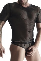 męski t-shirt z elastycznej siatki w serek S