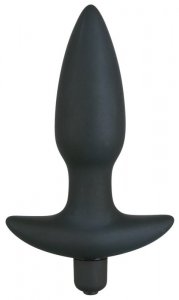 Korek analny silikonowy z 5 poziomami wibracji 15 cm Black Velvets