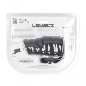 Vibrating Ribbed Silicone Cock Sleeve and Ball Ring - Black