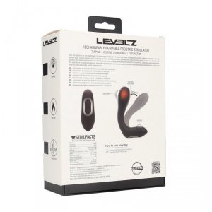 Vibrating Heating Bendable Tapping Silicone Prostate Stimulator - Black