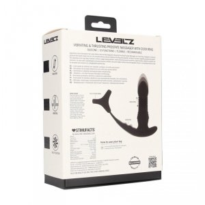 Vibrating and Thrusting Silicone Prostate Massager with Tri O Cockring - Black