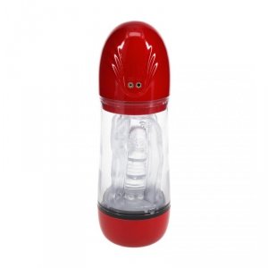 SonicPull - Suction and Vibration Masturbator Pump - Multimedia Enhanced - Metallic Red