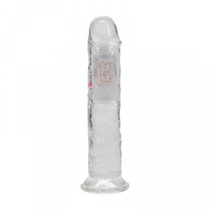 LED Vibrating Straight Cock - 7 / 18 cm - Transparent