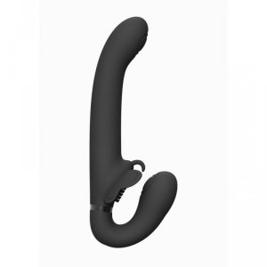 Satu - Pulse-Wave and Vibrating Strapless Strapon - Black