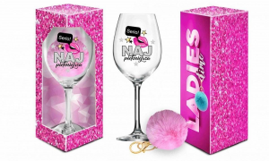 Zestaw: Kieliszek do wina 700ml + pompon  - Najpiękniejsza