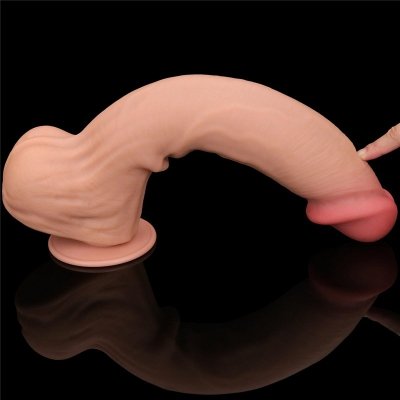 14&#039;&#039; King Sized Sliding Skin Dual Layer Dong