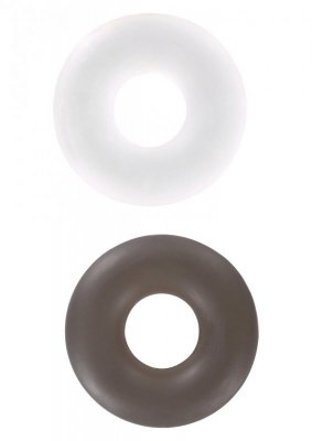 STUD RINGS CLEAR/ SMOKE 2X