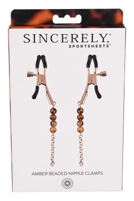 SPORTSHEETS AMBER BEADED NIPPLE CLAMPS