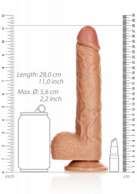 Straight Realistic Dildo  Balls  Suction Cup - 10""""/ 25,5 cm