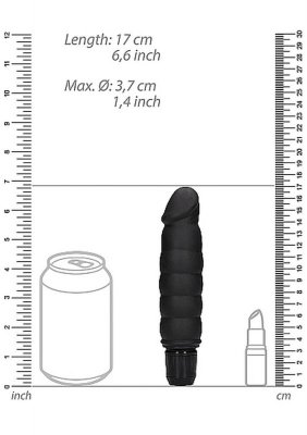 Ribbed Multispeed Vibrator - Black