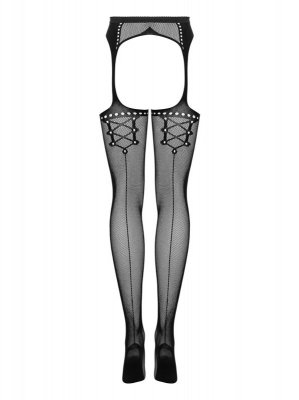Bielizna-Garter stockings S314 czarny  S/M/L