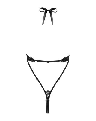 MINIMALISTYCZNE CZARNE SEKSOWNE BODY OTWART KROK L/XL