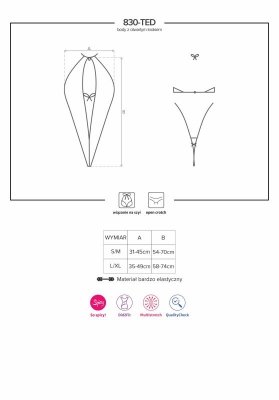 MINIMALISTYCZNE CZARNE SEKSOWNE BODY OTWART KROK L/XL