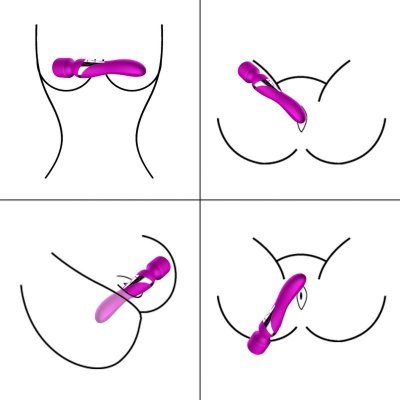 Wibrator 2w1 Stymulator Punktu G Łechtaczki USB Purple