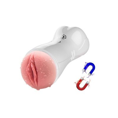 Masturbator Pulsacyjny Ssie Efekty Dźwiękowe USB 7+7 Funkcji White