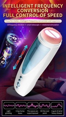 Luksusowy Masturbator dla Mężczyzn USB 10 Funkcji