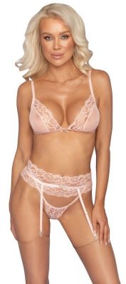 Komplet bielizny z pasem do pończoch Rosa L/XL Kissable