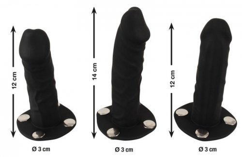 Uprząż Strap-On z 3 dildami XXL Bad Kitty
