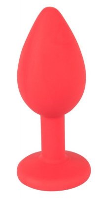 Korek analny silikonowy Joy Jewel czerwony 7,2 cm