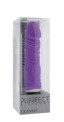 Silikonowy klasyczny wibrator 19cm fioletowy