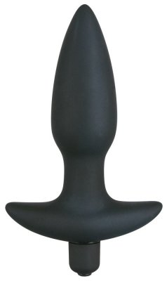 Korek analny silikonowy z 5 poziomami wibracji 15 cm Black Velvets