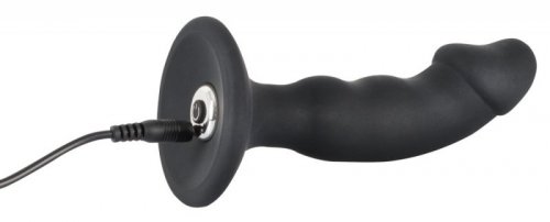 Korek analny silikonowy z wibracjami 14 cm Black Velvets