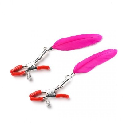 Zaciski Na Sutki Komplet  Piórka Różowe