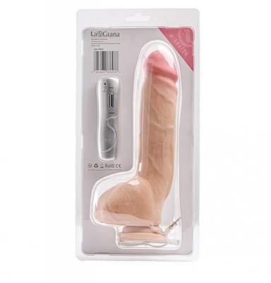 Simple Pleasure wibrator 7 trybów wibracji cyberskóra kolor cielisty 25 cm sterowany przewodowo