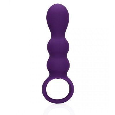 Teardrop Shaped Anal Vibrator - Clear Purple