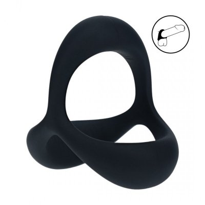 Tri O Ergo Silicone Cockring - Black