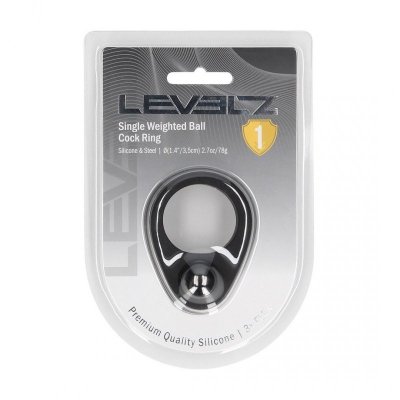 Liquid Silicone Single Weighted Ball Cockring - Black