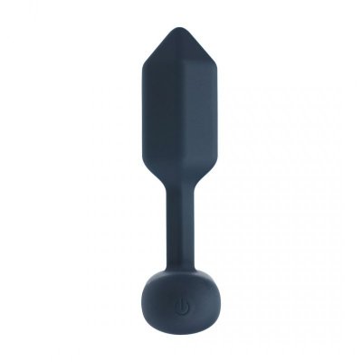 Hexagonal Vibrating Silicone Anal Plug - S - Black