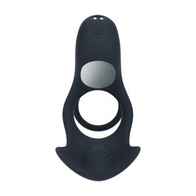 Triple Motor Vibrating Silicone Cockring - Black
