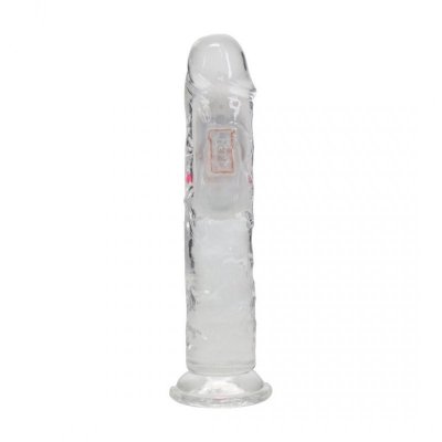 LED Vibrating Straight Cock - 7 / 18 cm - Transparent