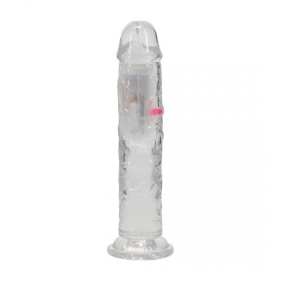 LED Vibrating Straight Cock - 7 / 18 cm - Transparent