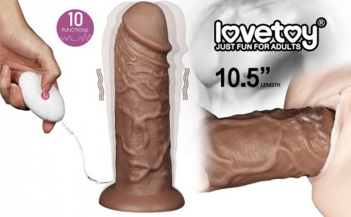 OGROMNE dildo przyssawka wibracja EKSTREMALNE 26cm