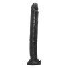 Mega duże czarne dildo z żyłami na przyssawce 32,3 cm