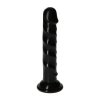 Czarne dildo ze spiralą przyssawka