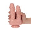 Podwójne żylaste dildo waginalno analne na przyssawce