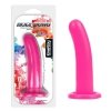 Gładkie zakrzywione dildo analne przyssawka różowe 14 cm