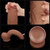 Dildo King size z ruchomą skórą Dual Layer Dong Brown 30cm