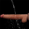 Dildo King size z ruchomą skórą Dual Layer Dong Brown 34cm